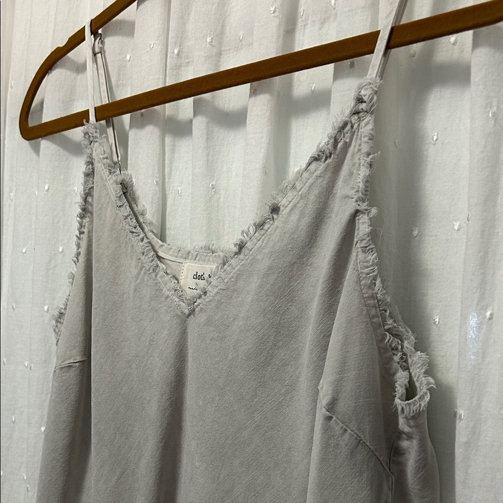 Cloth & Stone for Anthropologie Camisole Women’s S Light Gray Distressed Faded - Picture 4 of 13
